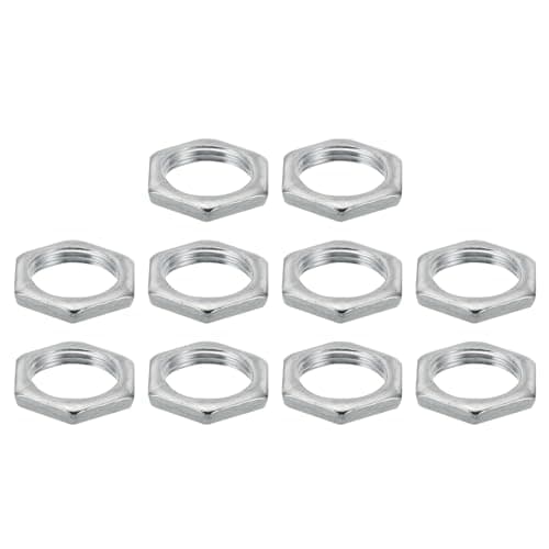 Image of PATIKIL M13x1.0 Steel Hex Nuts, 10 Pack Metric Thread Zinc Plated Finished Hardware Nuts Screw Bolt Fasteners for Lamps Machinery Repair 3mm Height