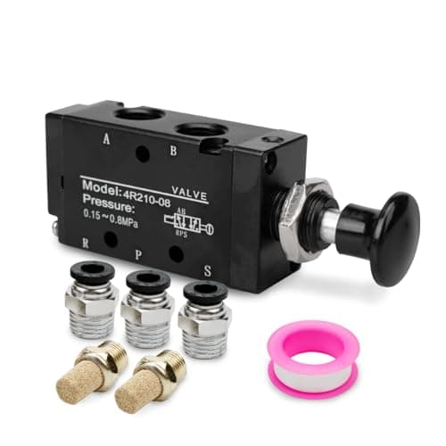 Image of Innfeeltech 1 Pcs Air Hand Lever Operated Valve 5 Way 2 Position 1/4" BSP Pneumatic Solenoid Valve Manual Control Push-Pull 4R210-08