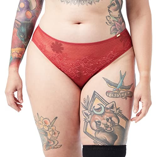 Image of Gossard Glossies Lace Brief Raspbery Blush XS