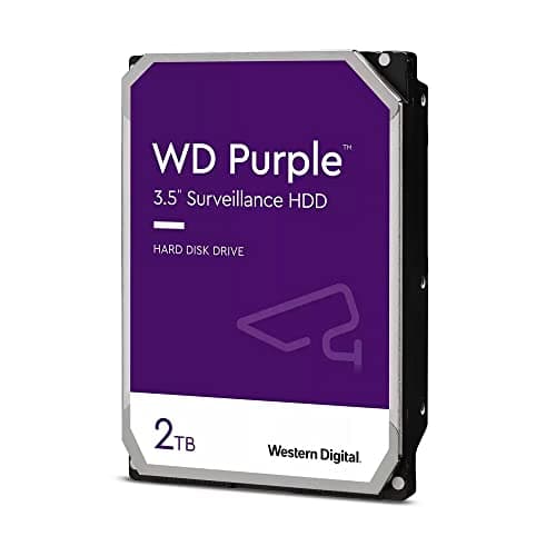 Image of WD Purple 2TB for 3.5" Video Surveillance Internal Hard Drive - AllFrame™ Technology - 180TB/Year, 64MB Cache, Three Year Warranty