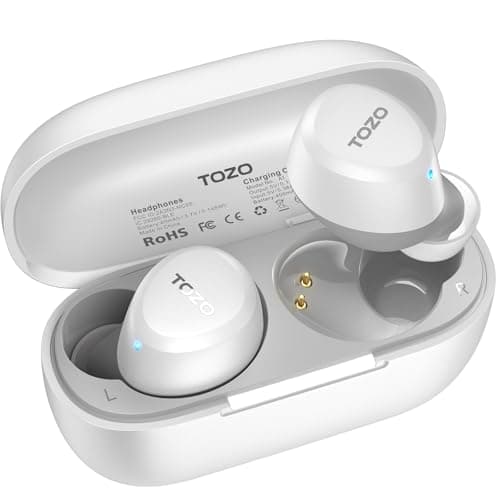 Image of TOZO A1 Wireless Earbuds, Bluetooth 5.3 Earphones, Support APP EQ Setting, 32H Long Playtime, Ear Buds with HiFi Stereo Sound, Light-Weight Wireless Earphones, IPX5 Waterproof White