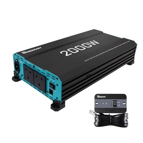 Image of Renogy 2000W Pure Sine Wave Inverter, 4000W Peak 12V DC to 240V AC Power Converter with UK Sockets, UPS Function and Remote Controller for Off-grid, RV, Truck, Boat, Camping, and Home
