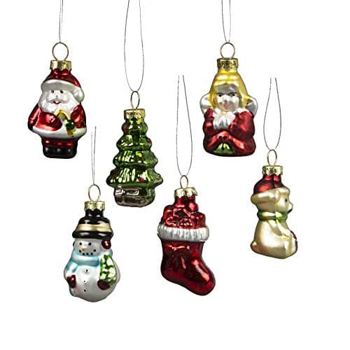 Image of Sass & Belle Glitzy Mini Christmas Characters Shaped Baubles - Set of 6