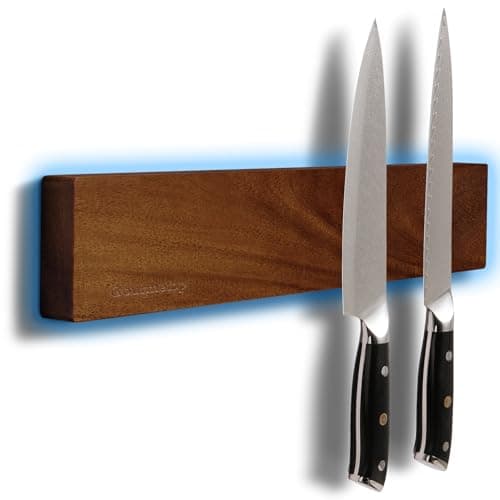 Image of 2026Updated Magnetic Knife Holder for Wall, 30.5cm Magnetic Knife Strip, Knife Magnet, Magnetic Knife Strip, Magnetic Knife Holder for Fridge, Kitchen Essentials & Kitchen Organizer, Dark Acacia Wood