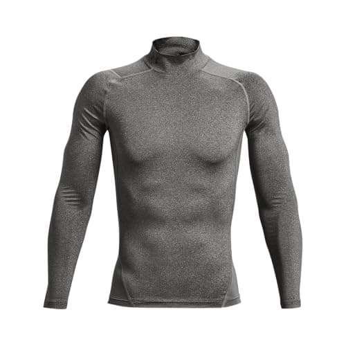 Image of Under Armour UA HG Armour Comp Mock LS - Long Sleeve - Tops - Carbon Heather/Black - Size: LG