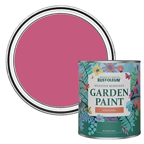 Image of Rust-Oleum Pink Mould-Resistant Garden Paint In Satin Finish - Raspberry Ripple 750ml