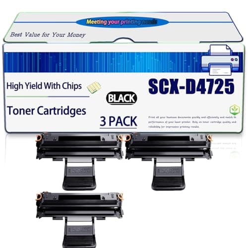 Image of Compatible for Samsung SCX-D4725A Toner Cartridges SCX-4725 F SCX-4725 FN Printers, High Yield 3000 Pages, with Chip (3 Pack Black)