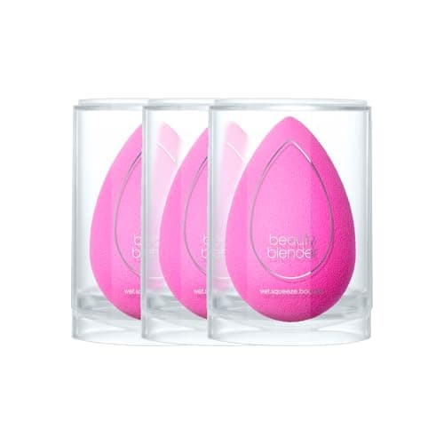 Image of Beautyblender Original Pink 3-Pack Value Set - Aqua-Activated Make-up Schwamm - Latexfrei, Tierversuchsfrei, Nicht-Toxische Farbstoffe - Perfekt für Flüssige Foundation, Puder, BB-Creme und Concealer