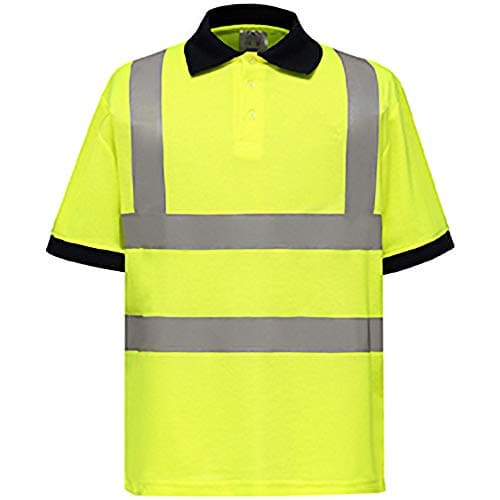 Image of Yoko Hi-Vis Short Sleeve Polo Shirt/Mens Workwear (3XL) (Hi-Vis Yellow)
