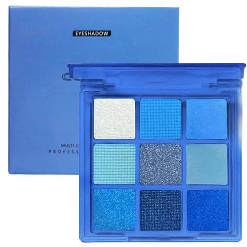 Image of Royal Blue Glitter Eyeshadow Palette for Women - Highly Pigmented, Long-lasting Waterproof Makeup with Shimmer & Matte Eyeshadow - Perfect for Highlighting Your Eyes