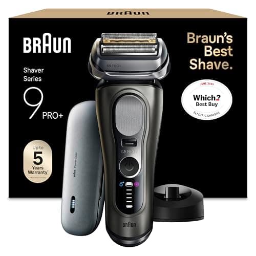 Image of Braun Series 9 PRO+ Electric Shaver, Wet & Dry Razor for Men with 5+1 Ultra Thin Precision Blades, Pro SensoAdapt, Up to 60 min, PowerCase, Charging Stand, (Model 9625S), Graphite