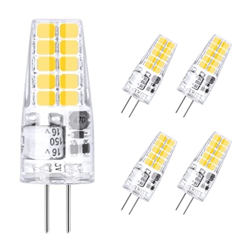 Image of Vicloon G4 LED Light Bulbs, Warm White 2W 12V AC DC 3000K, No Flicker, 360° Beam Angle, 2W Equivalent 15W G4 Halogen Lamps with Frosted Cover - 5 Pack