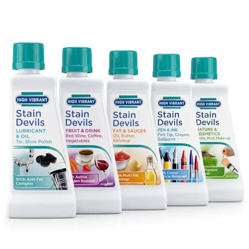 Image of Stain Devils Stain Remover for Clothes 5 x 50ml - Complete Cleaning Kit, Perfect Solution for All Types of Tough Stains - Pack of 5 Bundled by High Vibrant