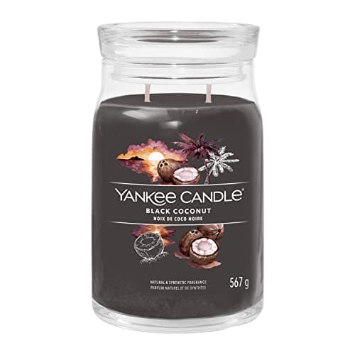 Image of Yankee Candle Signature Scented Candle | Black Coconut Large Jar Candle with Double Wicks | Soy Wax Blend Long Burning Candle | Perfect Gifts for Women, (1701371E)