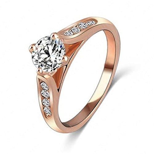 Image of Gemini_mall Elegant Diamond Ring Crystal Rings Wedding Jewelry For Women
