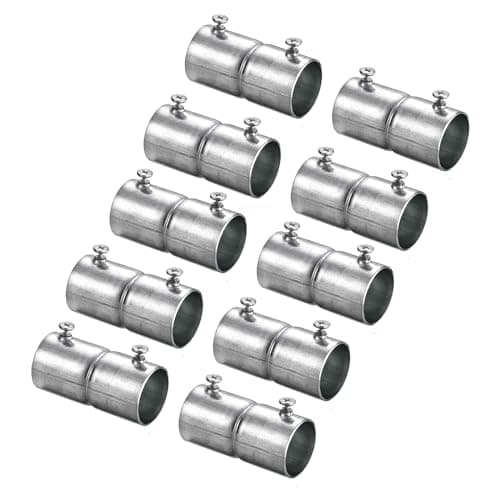 Image of sourcing map EMT Coupling, 25mm EMT Set Screw Coupling Conduit Fittings 57mm Length Electrical Conduit Pipe Connector 1mm Wall Thick, 10 Pack