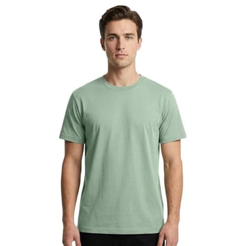 Image of Plain T Shirt Luxury Fine Organic Ringspun Cotton Men's t-Shirt(XL, Sage Green)