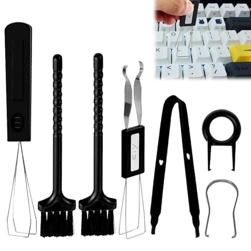 Image of 7PCS Keyboard Key Remover, Keyboard Cleaning Kit, Switch Puller Keycap Swapper Precision Tweezer Keycap Puller Set and Cleaning Brush Set, Laptop Cleaner Kit, Cleaning Tools for Mechanical Keyboards