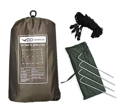 Image of DD Hammocks - DD Tarp XL - Extra Large 4.5m x 3m Weatherproof Camping Tarp For Hiking And Bushcraft Hammock Adventure