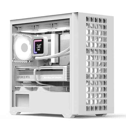 Image of AeroCool D302A Mini Tower Case, 360mm Radiator Support, 11 Fan Slots, 410mm GPU, Backward-Facing m-ATX/mini-ITX Motherboard, USB Type-C, Magnetic Dust Filter, Mesh Front Panel, Compact Build, White