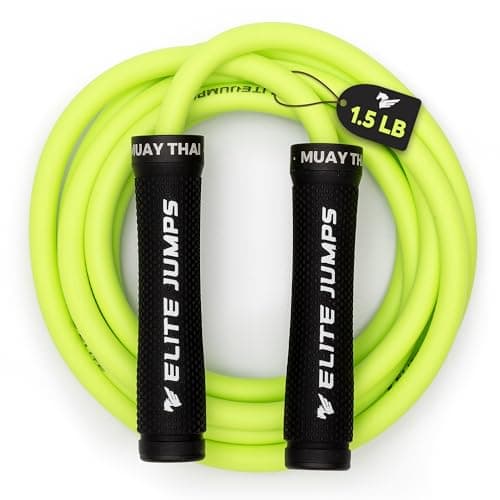 Image of Elite Jumps Muay Thai 3.0 Weighted Jump Rope - Professionally Designed for High-Intensity Training - MMA Fitness - Heavy PVC for Full Body Workout