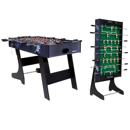 Image of CHARLES BENTLEY Premium, 4ft Football Table, Folding, Games Table, Football, Sports, Kids Entertainment, Score Counter, Grips On Handle, Folding Leg Mechanism, 2 Footballs, Multiplayer (120x76x61cm)