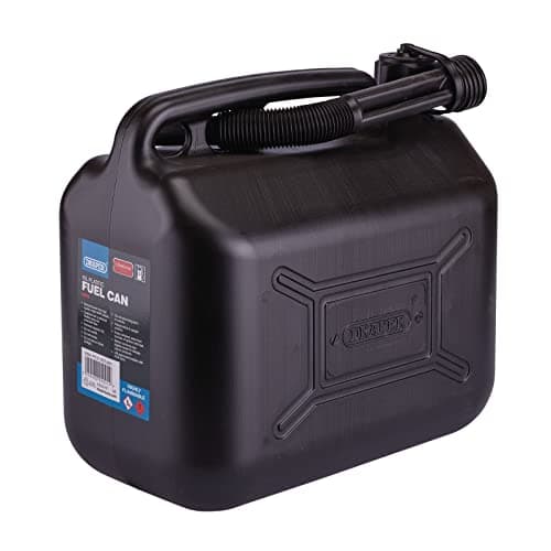 Image of Draper 10L Plastic Petrol Can | Jerry Fuel Diesel Can | Water Container | With Flexible Spout | 09058, Black