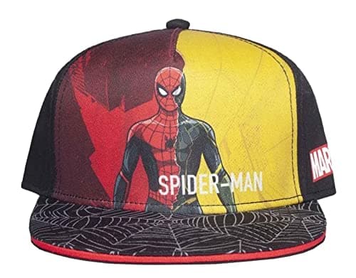 Image of MARVEL COMICS Spider-Man: No Way Home Two Tone Graphic Figure Print with Logo and Web Brim Kid's Snapback Baseball Cap, Boy, Multi-Colour (SB625423SPN) Black One Size-S BIO-SB625423SPN