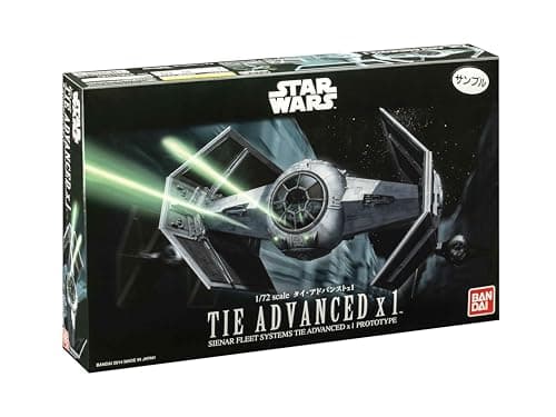 Image of Revell 01214 TIE Advanced x1 Bandai (Click System) 1:72 Scale Unbuilt/Pre-coloured/Click-Together (Non-Glue) Plastic Model Kit