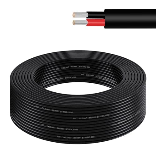 Image of AOHEWEI 5 Meters 16AWG 2 Core Wire, 2x1.5mm² Flexible Stranded Tinned Copper Cable, 5V/12V/24V/300V Low Voltage Electrical Wire for LED Strip Lighting, Automotive, Outdoor & DIY Projects