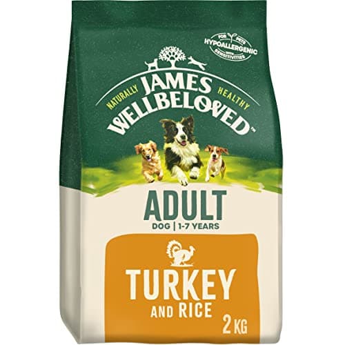 Image of James Wellbeloved Adult Turkey & Rice 2 kg Bag, Hypoallergenic Dry Dog Food