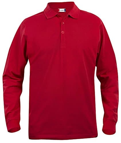 Image of Clique Clothing Men's Long Sleeve Polo Shirt , XXL ,Red