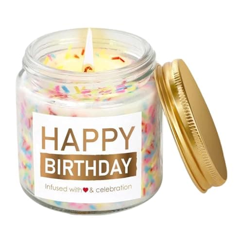 Image of Happy Birthday Candle, Lavender Birthday Scent with Sprinkles, 3.5Oz Scented Candles Gifts for Women, Cute Birthdays Gifts for Mum, Best Friend