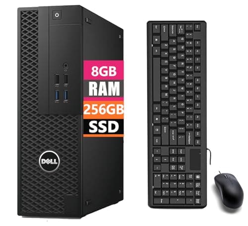 Image of Dell Optiplex 3420 SFF Desktop Computer PC, Intel Core i5-7500, 8GB RAM, 256GB SSD, WiFi, Bluetooth, US Keyboard QWERTY, Windows 11 Pro (Renewed)