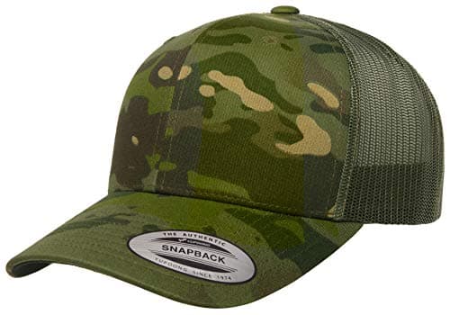 Image of Yupoong YP Classics Multicam Retro Trucker Cap, Tropic/Green, One Size