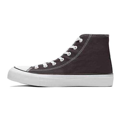 Image of Ladies Fashion Trainers High Top Canvas Shoes for Women Men Classic Lace Up Plimsolls Pumps Sneakers Casual Tennis Walking Shoes Dark Grey