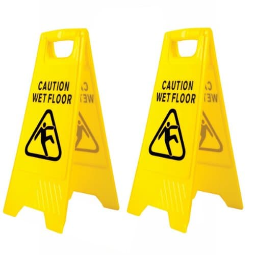 Image of (Pack of 2) Wet Floor Sign 'A' Frame Safety Signs