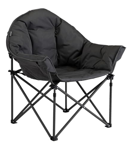 Image of Vango Titan 2 Oversized Camping Chair with Padded Seat & Backrest – Extra Wide Foldable Wrap Around Design, Strong Steel Frame, Supports up to 180kg (Excalibur)