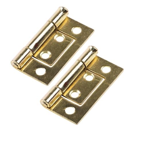 Image of Merriway® BH01746 (2 Pcs) EB Non-Mortise Bi-Fold Flush Hinge, 50mm (2 inch) Brass Plated - Pack of 2 Pieces