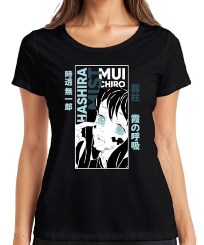 Image of Muichiro Tokito Nebel Hashira Kimetsu no Yaiba Anime Manga Women's T-Shirt, black, S