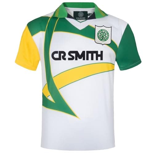 Image of Celtic FC Mens Away Retro Shirt White Medium