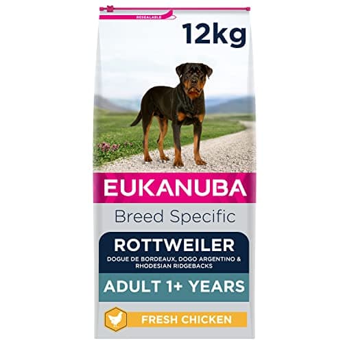 Image of Eukanuba Complete Dry Dog Food for Adult Rottweiler Breed Types with Fresh Chicken 12 kg, Packaging may vary