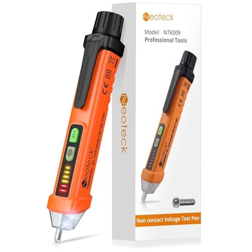Image of Neoteck Non Contact Voltage Tester 12-1000V/48V-1000 Adjustable Sensitivity AC Voltage Detector Pen Live/Null Wire Tester With LCD Display Buzzer Alarm Wire Breakpoint Finder (Orange)