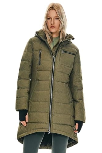 Image of Orolay Women's Winter Puffer Jacket Hooded Warm Windproof Down Coat Mid-Length Quilted Thermal Outwear Capers S