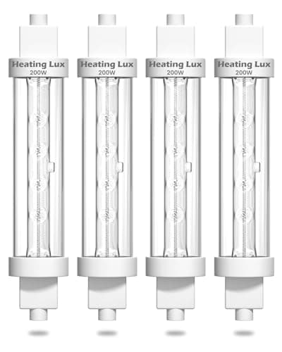 Image of HeatingLux 200W Food Gantry Heat Lamp, Jacketed Food Lamp, 118mm R7s Food Heat Lamp Bulb, Halogen Catering Lights, Heat lamp Bulb for Buffets, Canteen, Kitchen, School