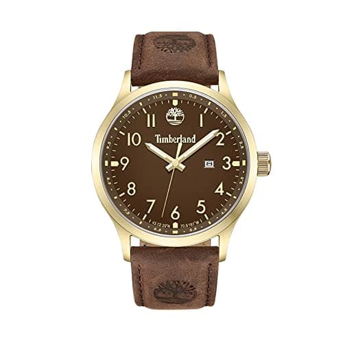 Image of Timberland TDWGF0009604 Unisex Analogue Quartz Watch with Leather Strap, Brown