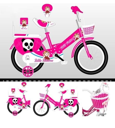 Image of Pink Girls Bike, Bicycle, 12" 14" 16" 18" 20", Cycling, Girls Cycle, Road Bike, Child Road Bike, Adjustable Bike, Raleigh, BMX, Tourer, 2-12 Years Old, Stabilisers, New (18 Inch)