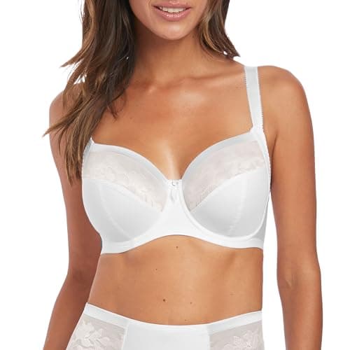 Image of Fantasie Women's Illusion Underwire Side Support Full Coverage Bra, White, 36DD