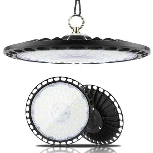 Image of 200W UFO LED Workshop Light, 30000LM 6000K Super Bright LED High Bay Light, IP66 Waterproof Pendant Light, Industrial Workshop Lamp for Garages, Halls, Warehouses, Workshops, Factory Lighting