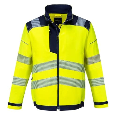 Image of Portwest PW3 Hi-Vis Work Jacket, Color: Yellow Navy, Size: L, T500YNRL